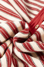 Stripe Johnny Collar Drop Shoulder Sweatshirt Woman Sweatshirts