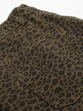 Men's Leopard Print Cargo Denim Shorts Denim Shorts
