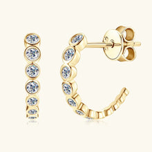 Inlaid Moissanite 925 Sterling Silver C-Hoop Earrings Earrings