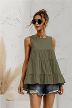 Round Neck Tiered Tank Tanks & Camis