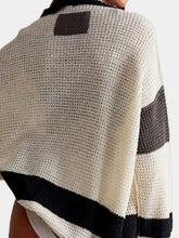 Pocketed Contrast V-Neck Long Sleeve Cardigan Woman Outerwear