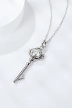 925 Sterling Silver 1 Carat Moissanite Key Pendant Necklace Necklaces