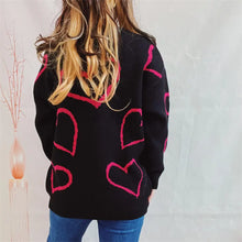 Heart Pattern Long Sleeve Sweater Sweater Pullovers