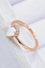 18K Rose Gold-Plated Pear Shape Natural Moonstone Ring Rings