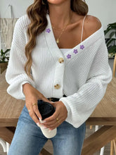 V-Neck Button Up Long Sleeve Cardigan Woman Outerwear