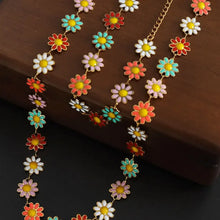 Titanium Steel Oil Drip Flower Necklace Necklaces