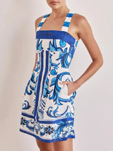 Printed Square Neck Midi Dress Casual Dresses