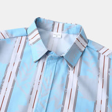 Men's Plus Size Casual Striped Short Sleeve Button-Up Shirt Mens Tops