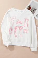 Bow Round Neck Long Sleeve Sweatshirt Woman Sweatshirts