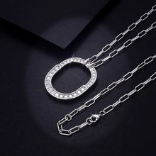 925 Sterling Silver Inlaid Moissanite Pendant Necklace Necklaces