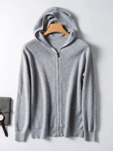 Men's Plus Size Zip-Up Hooded Knit Cardigan Gray Cardigans