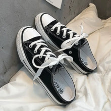Round Toe Lace-Up Canvas Sneakers Woman Sneakers