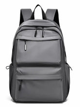 Multi Pocketed Adjustable Strap Backpack Bag Gray One Size Backpacks