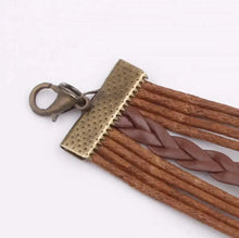 Alloy PU Leather Rope Bracelet Necklaces