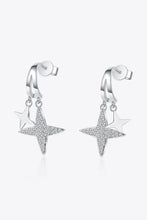 Moissanite Star Rhodium-Plated Drop Earrings Earrings