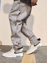 Men's Side Button Pants Gray Woman Sweatpants