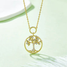 Moissanite 925 Sterling Silver Tree Of Life Pendant Necklace Gold One Size Necklaces