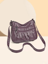 PU Leather Ruched Adjustable Strap Shoulder Bag Lilac One Size Shoulder Bags