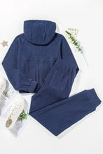 Drawstring Half Zip Hoodie and Joggers Active Set Woman Activewear