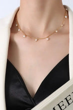 18K Gold-Plated Titanium Steel Pearl Necklace Gold One Size Necklaces