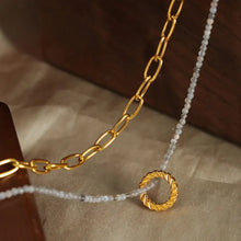 Beaded Double-Layered Titanium Steel Necklace Necklaces