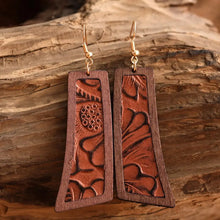 Geometrical Shape Wooden Dangle Earrings Style A One Size Earrings