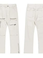 Men's Multi-Pocket Pants with Zipper Details Woman Sweatpants