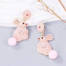 Synthetic Pearl Alloy Rabbit Dangle Earrings Blush Pink One Size Earrings
