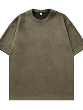 Men's Round Neck Half Sleeve T-Shirt Olive Mens Tops