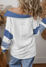 Color Block Johnny Collar Long Sleeve Sweatshirt Woman Sweatshirts
