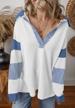 Color Block Johnny Collar Long Sleeve Sweatshirt Woman Sweatshirts
