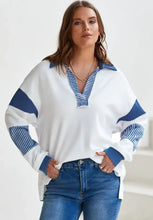Color Block Johnny Collar Long Sleeve Sweatshirt Woman Sweatshirts