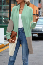 Color Block Open Front Cardigan with Long Sleeve Length for Women Woman Outerwear
