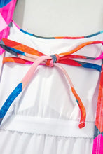 Colorful Diamond Pattern One Piece Swimsuit with Ruffled Straps Swimwear