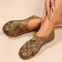 Colorful Woven Mesh Ballet Flats for Women Breathable Slip On Loafers Woman Loafers