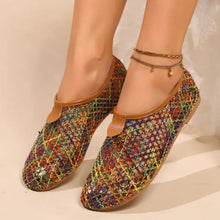 Colorful Woven Mesh Ballet Flats for Women Breathable Slip On Loafers Colour Woman Loafers