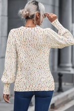 Confetti Speckled Knit Sweater with Long Sleeve Length Sweater Pullovers