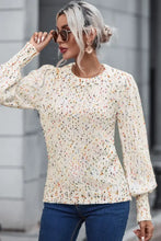 Confetti Speckled Knit Sweater with Long Sleeve Length Sweater Pullovers
