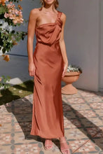Copper Satin One Shoulder Evening Dress Caramel Evening Dresses
