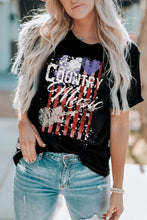COUNTRY MUSIC Graphic Tee Shirt Black Woman T Shirts