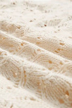 Cream Open-Knit Cardigan with Long Sleeve and Slightly Stretchy Material Woman Outerwear
