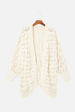Cream Open-Knit Cardigan with Long Sleeve and Slightly Stretchy Material Cream Woman Outerwear