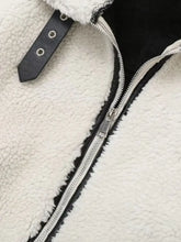 Cream Sherpa Jacket with Black Trim for Women Woman Outerwear