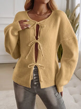 Cream Tie Front Knit Cardigan for Women Woman Outerwear