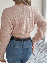 Cropped Cable Knit Sweater with Twisted Detailing Sweater Pullovers