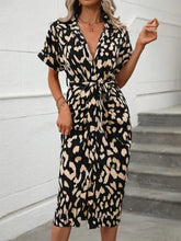 Short Sleeve Tie Waist Dress Casual Dresses