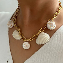 18K Gold-Plated Seashell Chain Link Necklace Gold One Size Fashion Jewelry
