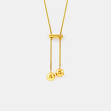 18K Gold-Plated Titanium Steel Hollow Bead Necklace Fashion Jewelry