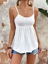 Eyelet Round Neck Cami Tanks & Camis