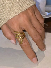 18K Gold-Plated Stainless Steel Irregular Open Ring Fashion Jewelry